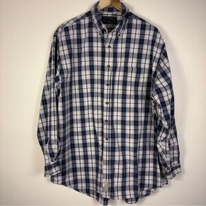 Abercrombie & Fitch Big Shirt Blue Plaid Button Down Vintage 90s Y2K Preppy